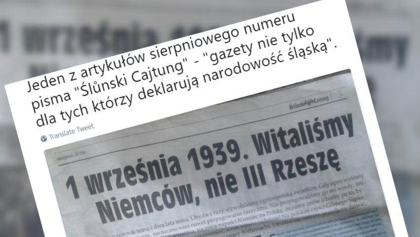 Kolejna prowokacja na Śląsku „1 września witaliśmy Niemców, nie III Rzeszę”