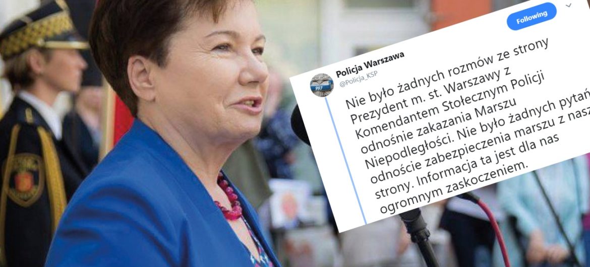 Decyzja Hanny Gronkiewicz-Waltz nie była konsultowana z policją. “Informacja jest dla nas ogromnym zaskoczeniem”