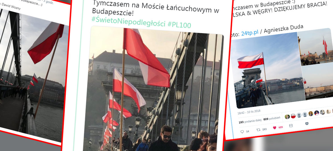 Bracia świętują razem z nami! Mosty na Dunaju ozdobiono biało-czerwonymi flagami