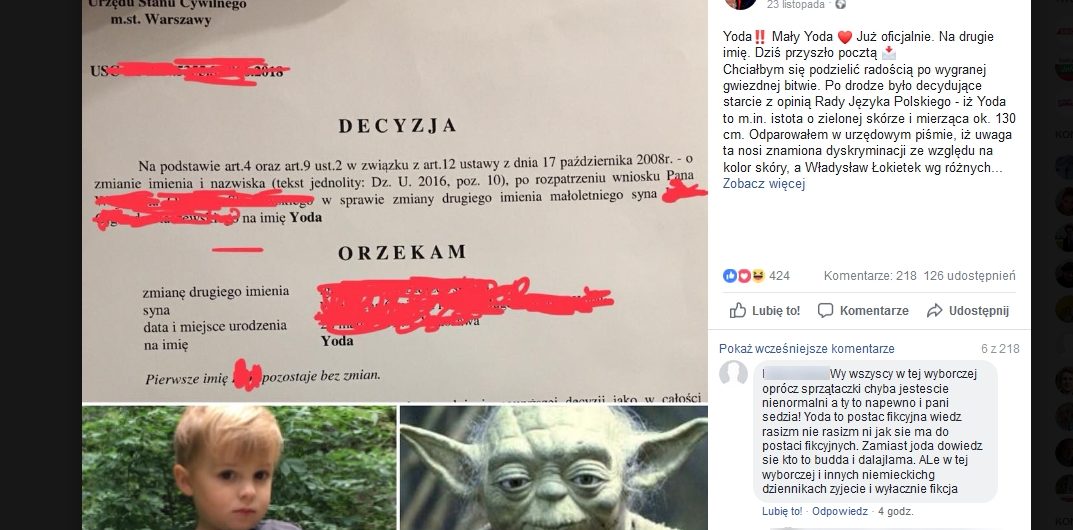 Dziennikarz “Gazety Wyborczej” nazwał syna… Yoda. “Jestem strasznie szczęśliwy”