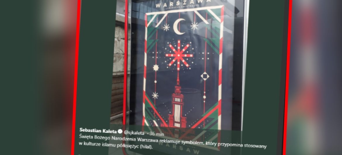 Warszawa reklamuje święta Bożego Narodzenia i sylwestrową noc. Nie ma krzyża, ale jest półksiężyc