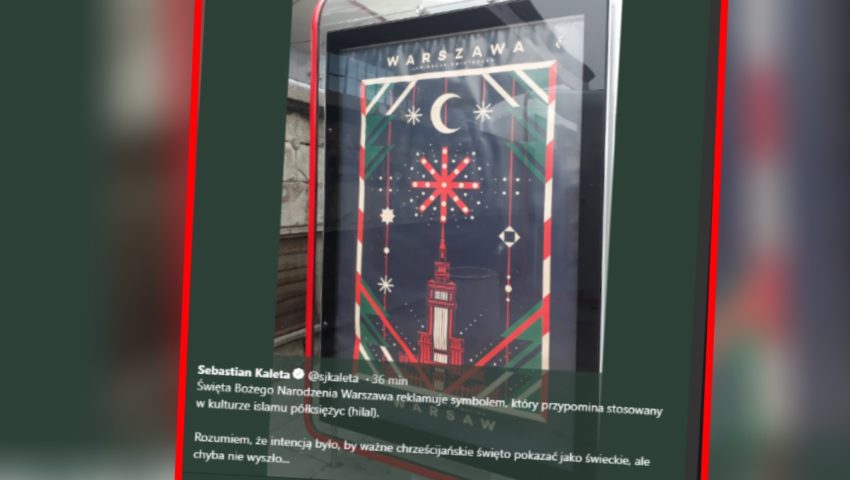 Warszawa reklamuje święta Bożego Narodzenia i sylwestrową noc. Nie ma krzyża, ale jest półksiężyc