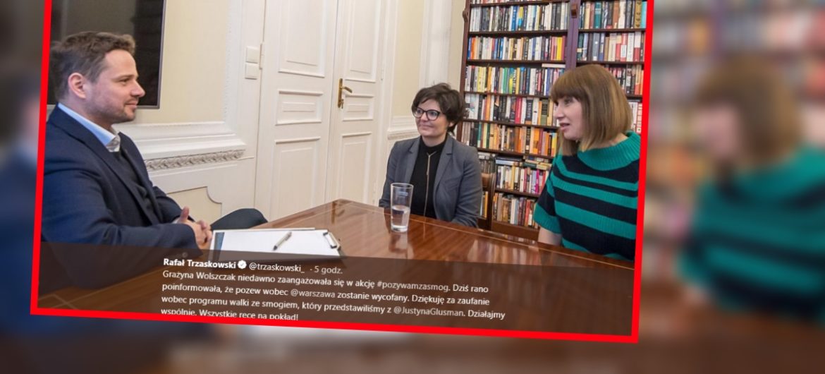 Grażyna Wolszczak wycofała pozew o smog wobec stołecznego urzędu. Prezydent Warszawy podziękował “za zaufanie”