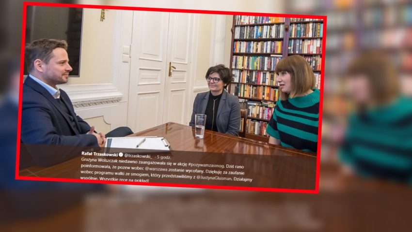 Grażyna Wolszczak wycofała pozew o smog wobec stołecznego urzędu. Prezydent Warszawy podziękował “za zaufanie”