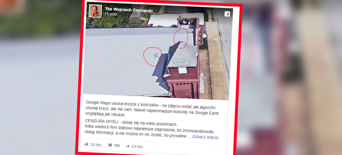 Google usuwa krzyże ze swoich map? Wyjaśniamy historię, na którą nabierają się internauci