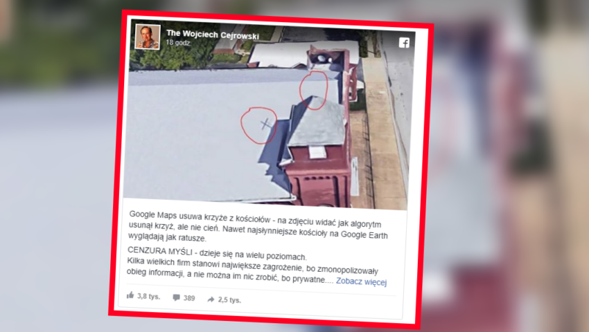 Google usuwa krzyże ze swoich map? Wyjaśniamy historię, na którą nabierają się internauci