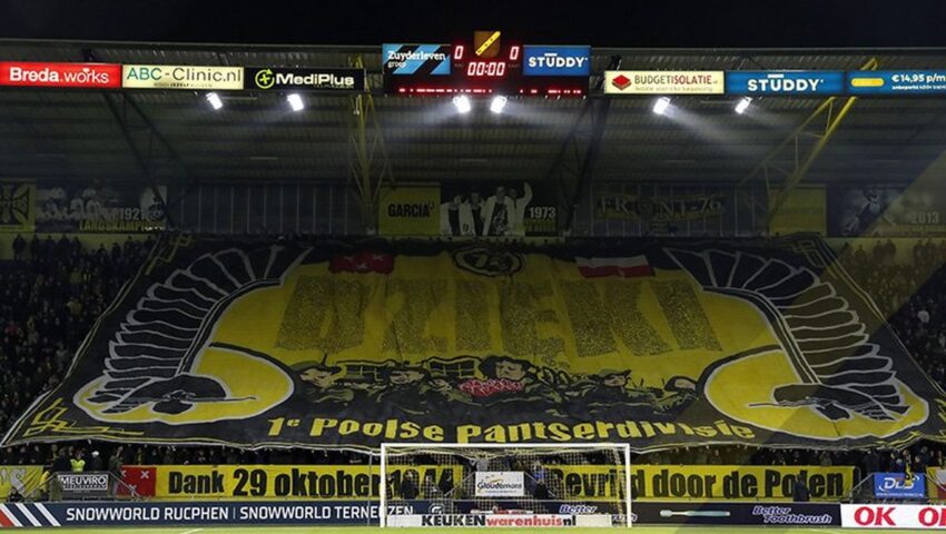 NAC Breda przygotował wspaniałą oprawę by upamiętnić generała Stanisława Maczka. Trudno ukryć wzruszenie!