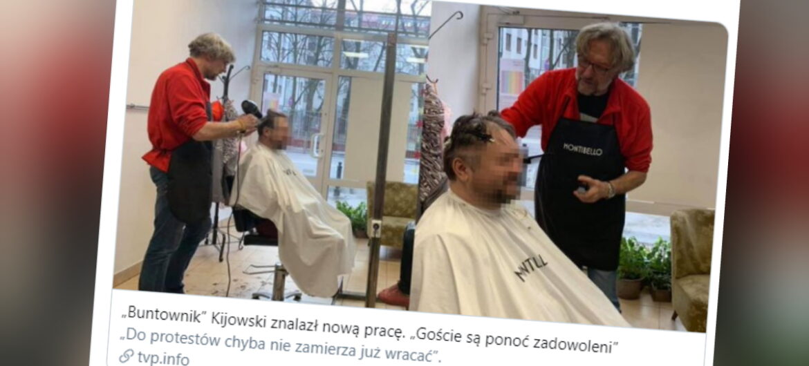 Nowa praca “buntownika”. Mateusz Kijowski rozpoczął praktykę fryzjerską