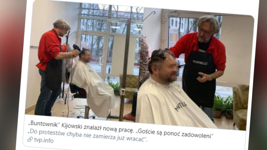 Nowa praca “buntownika”. Mateusz Kijowski rozpoczął praktykę fryzjerską