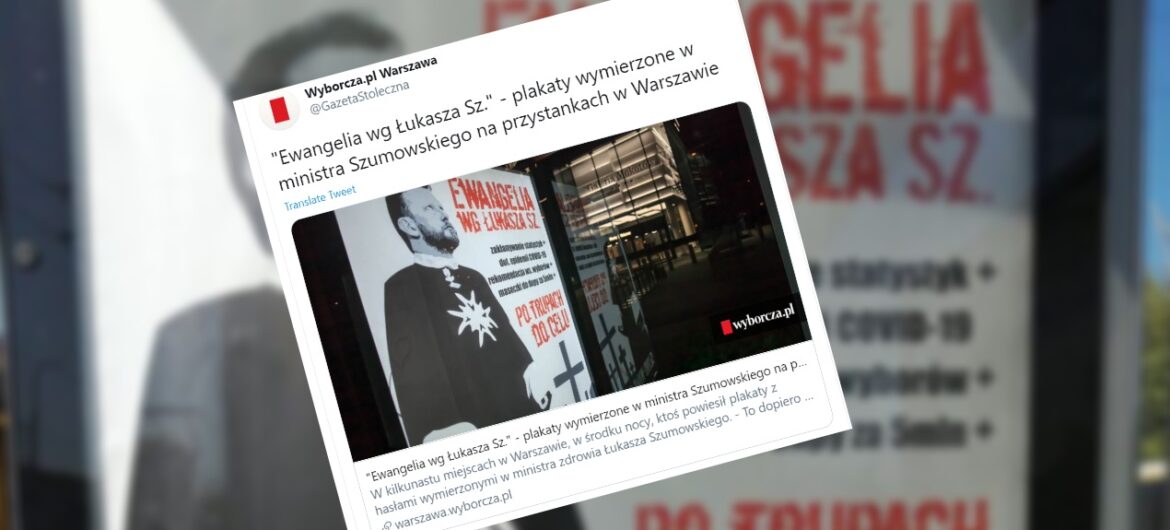 Dziennikarz Gazety Wyborczej oskarżony o rozwieszanie hejterskich plakatów. Koledzy z redakcji twierdzą, że go nie znają