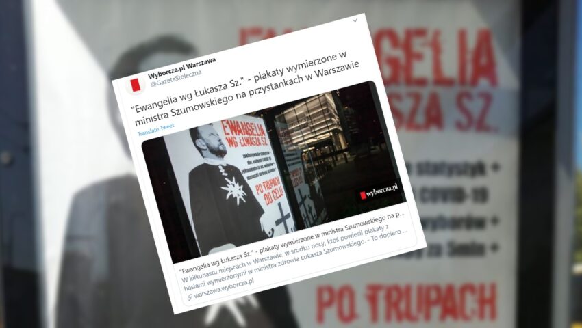 Dziennikarz Gazety Wyborczej oskarżony o rozwieszanie hejterskich plakatów. Koledzy z redakcji twierdzą, że go nie znają