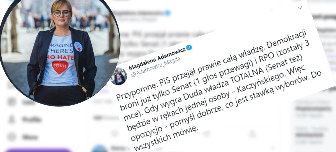 Kuriozalny wpis Magdaleny Adamowicz, straszy władzą totalną. Zapomniała, jak to wygląda w Gdańsku? Internauci bezlitośni