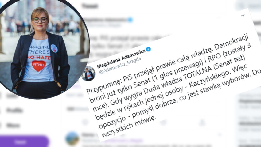 Kuriozalny wpis Magdaleny Adamowicz, straszy władzą totalną. Zapomniała, jak to wygląda w Gdańsku? Internauci bezlitośni