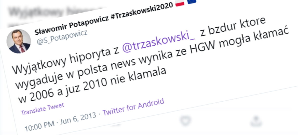 Warszawski polityk Koalicji Obywatelskiej o Rafale Trzaskowskim: wyjątkowy hipokryta