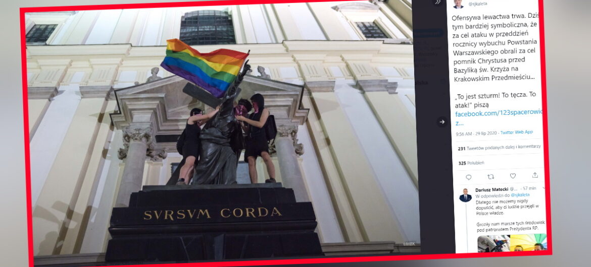 Matczak skomentował profanację figury Jezusa przez LGBT. Mocna odpowiedź Ziemkiewicza