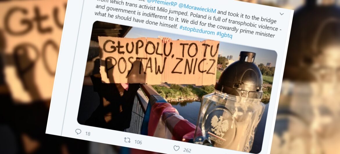 Skandal! Działacze LGBT ukradli znicz, który Morawiecki zapalił pod pomnikiem Chrystusa i chwalą się tym w internecie