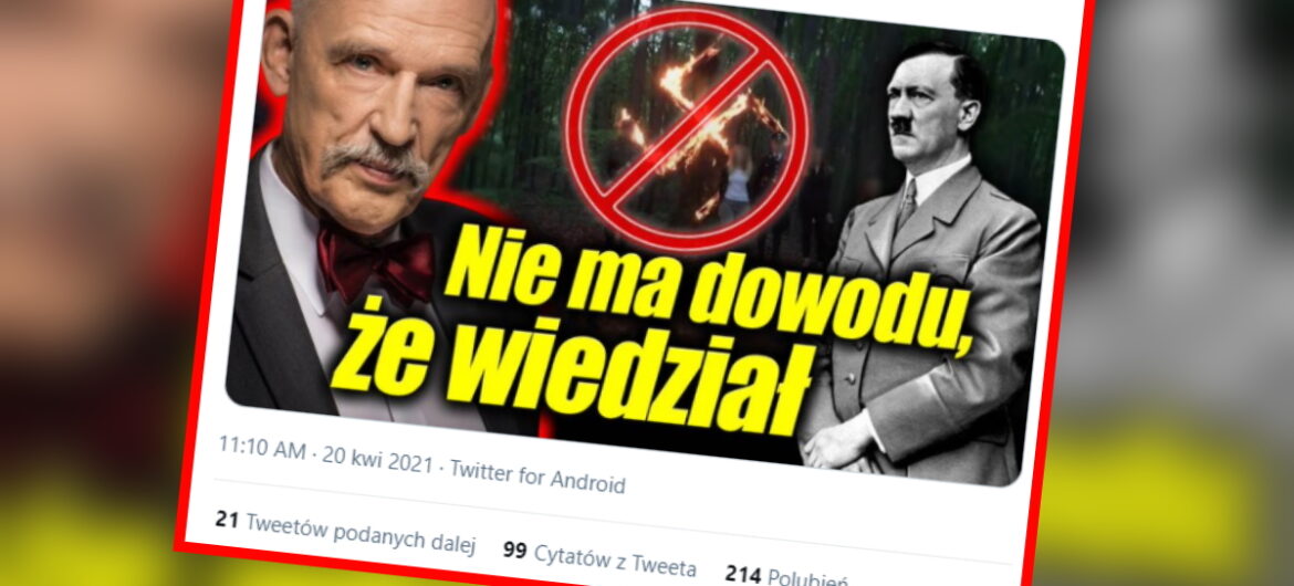 Obrzydliwość czy głupota? Dzień po 78. rocznicy wybuchu powstania w getcie Korwin pisze: “Nie ma dowodu, że Hitler wiedział”