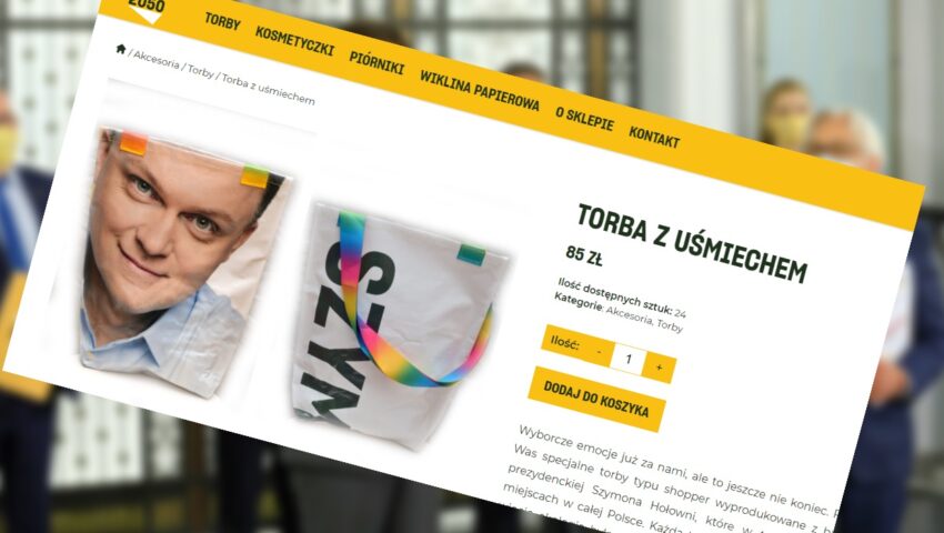Hit! Polska 2050 otwiera sklep. Do nabycia m.in. torba z “uśmiechem Szymona”