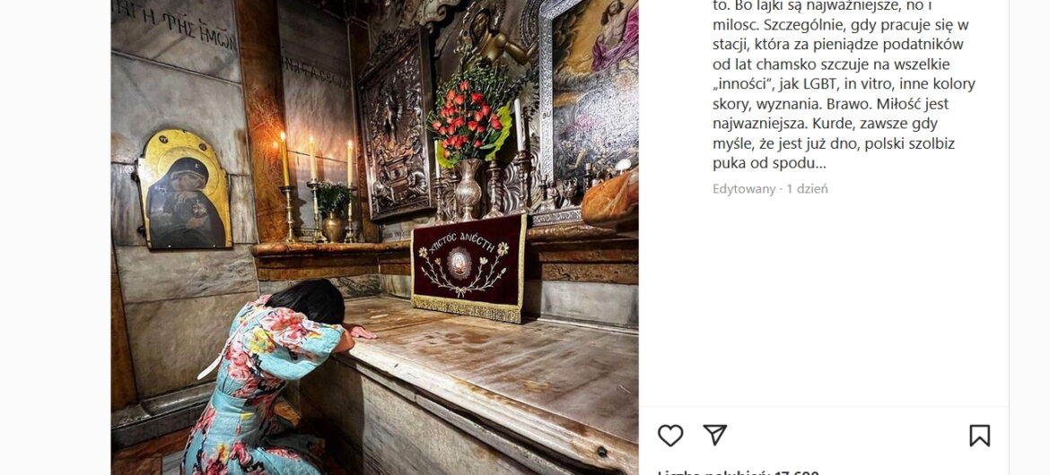 Gwiazda “M, jak miłość” pogrążona w modlitwie. Koleżanka “z branży” drwi