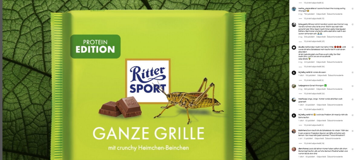 Czekolada ze świerszczami? Niemiecki gigant zaproponował nowy produkt