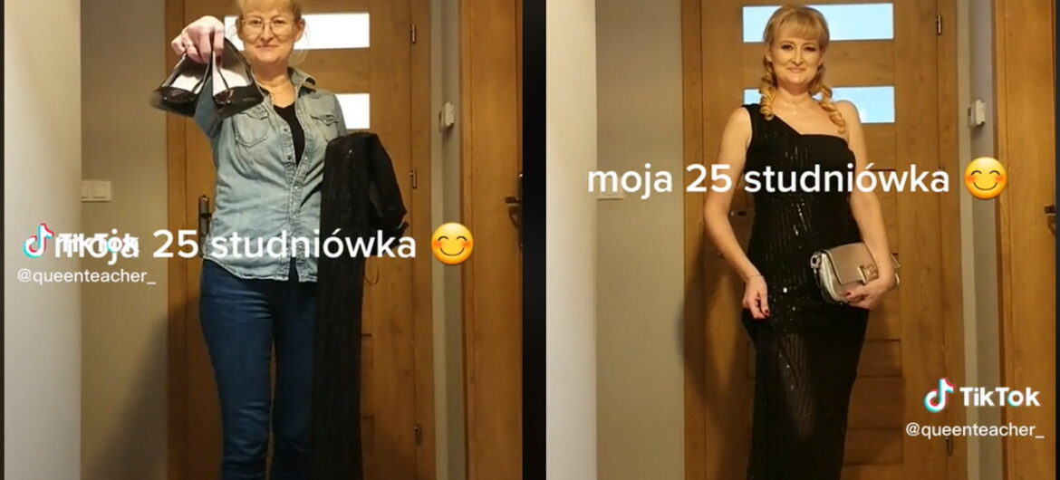 Nauczycielka od 25 lat chodzi na studniówki. Pokazała, jak z szarej myszki zmienia się w królową balu