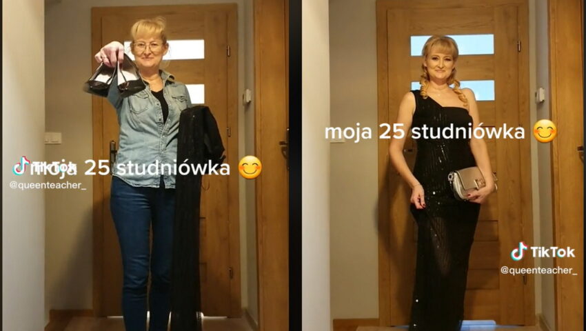 Nauczycielka od 25 lat chodzi na studniówki. Pokazała, jak z szarej myszki zmienia się w królową balu