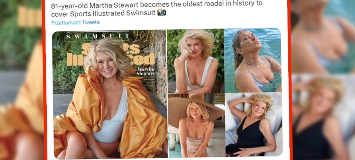 Martha Stewart w stroju kąpielowym na okładce. Ma 81 lat i polskie pochodzenie