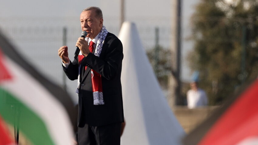 Erdogan na wiecu poparcia dla Palestyny: Hamas to nie terroryści, za to Izrael – to okupanci
