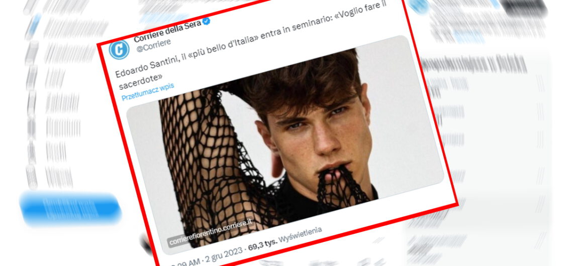 Zwycięzca konkursu na najpiękniejszego Włocha postanowił zostać… księdzem