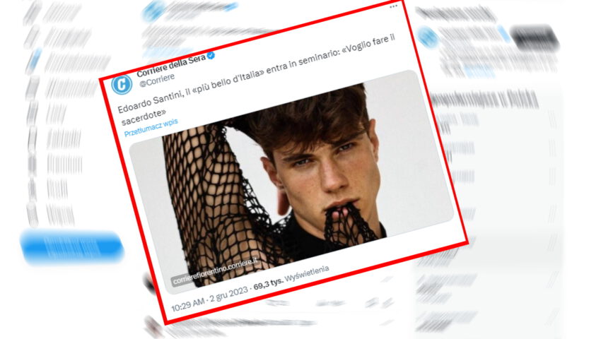 Zwycięzca konkursu na najpiękniejszego Włocha postanowił zostać… księdzem