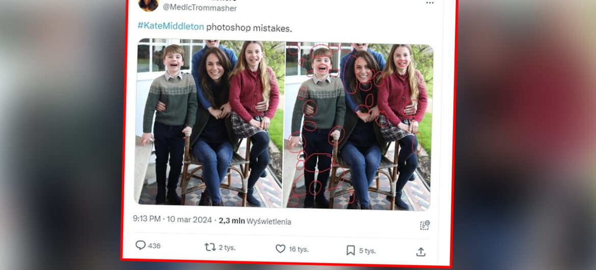 Księżna Kate opublikowała pierwsze zdjęcie po operacji. Okazało się, że to fotomontaż
