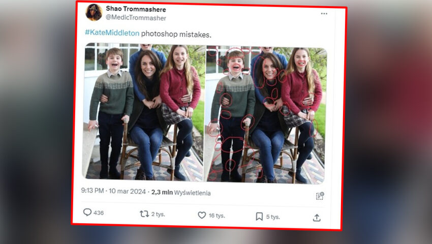 Księżna Kate opublikowała pierwsze zdjęcie po operacji. Okazało się, że to fotomontaż