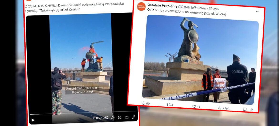 Jest śledztwo prokuratury ws. oblania farbą warszawskiej Syrenki