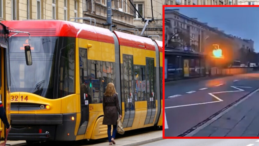 Wybuch tramwaju w Krakowie. Pojawiło się nagranie