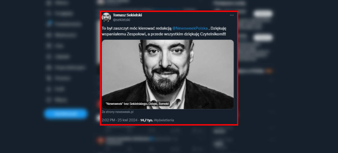 Tomasz Sekielski odchodzi z “Newsweeka”