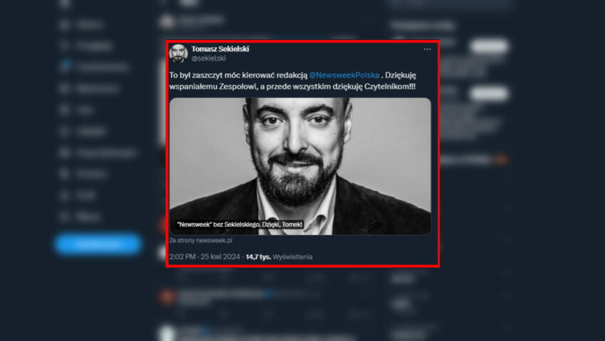 Tomasz Sekielski odchodzi z “Newsweeka”