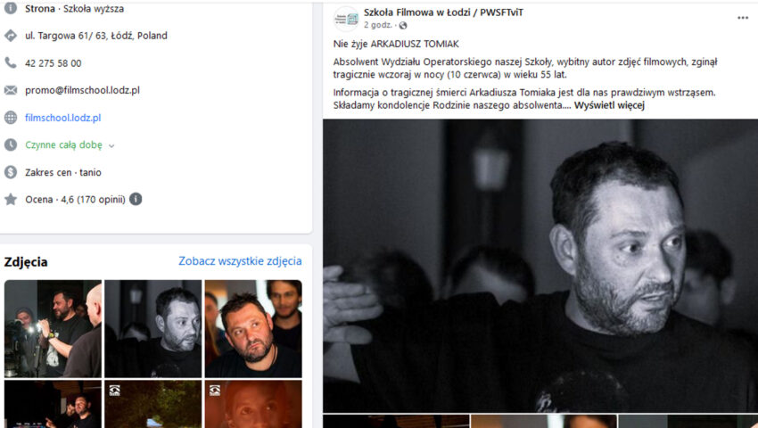 Smutny dzień dla polskiego kina. Nie żyje wybitny operator filmowy Arkadiusz Tomiak