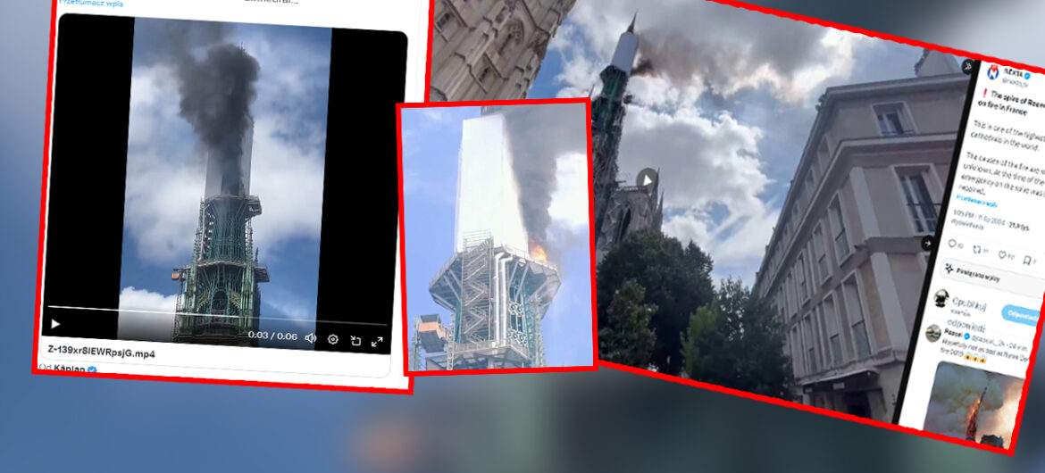 Pali się katedra w Rouen. Ogień gasi kilkadziesiąt wozów strażackich