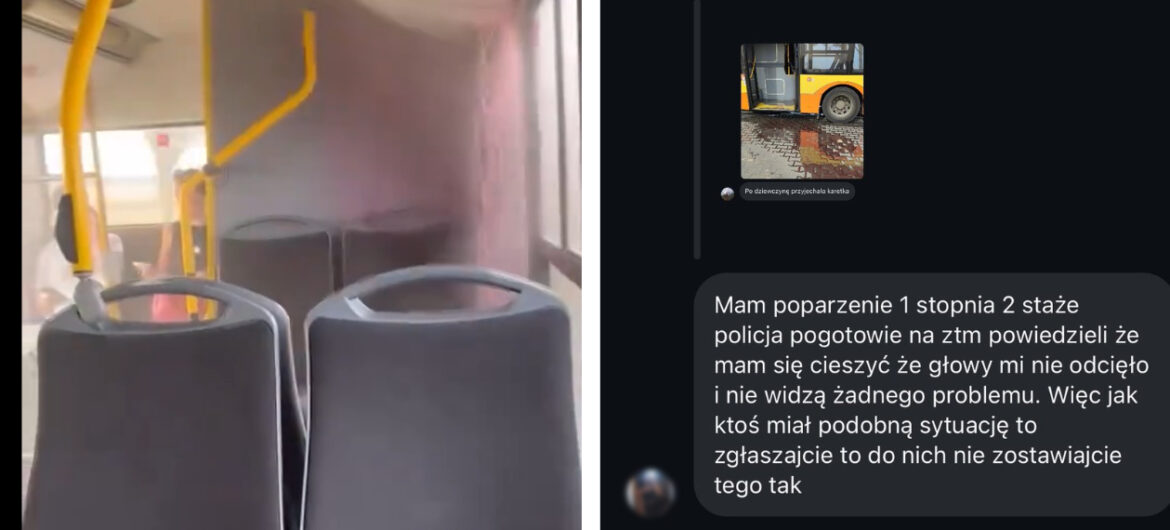 Wrząca ciecz wyciekła z sufitu poznańskiego autobusu. Skandaliczna odpowiedź MPK do poparzonej pasażerki
